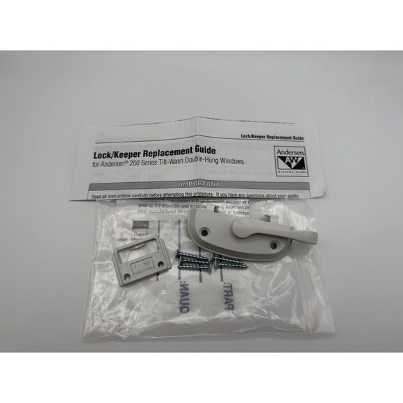 Andersen Other - Andersen 200 Series Tilt-Wash Double Hung Window Lock/Keeper Replace Kit White